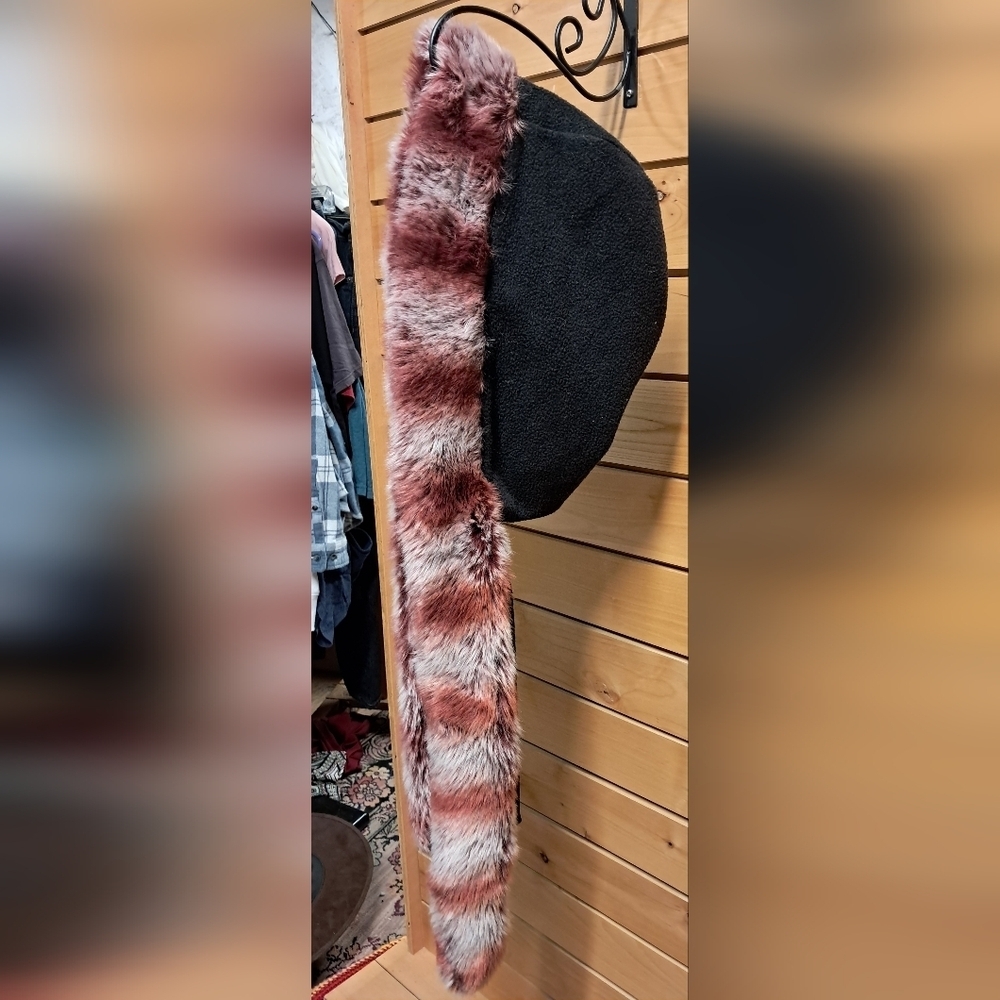 Faux Fur Hooded Scarf - Multicolor - Picture 3 of 6